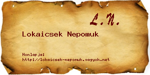 Lokaicsek Nepomuk névjegykártya